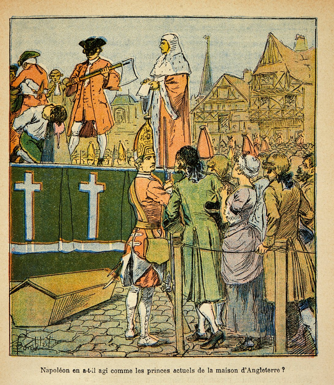 Illustration af Bombled Louis (1862-1927) fra bogen "The Memorial of Saint Helene" af grev Emmanuel de Las Cases (1766-1842): Offentlig henrettelse i England i det 18. århundrede, privat samling af Louis Charles Bombled