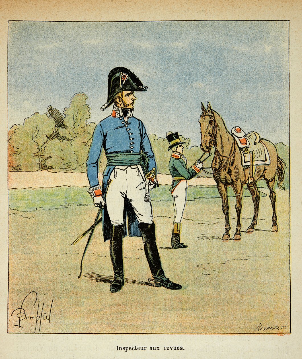 Illustration af Bombled Louis (1862-1927) fra bogen "The Memorial of Saint Helene" af Grev Emmanuel de Las Cases (1766-1842): Portræt af en inspektør i magasiner, Privat samling af Louis Charles Bombled