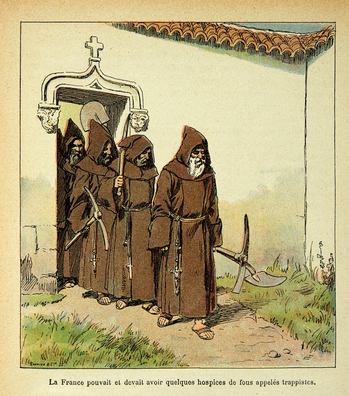 Illustration af Bombled Louis (1862-1927) fra bogen "The Memorial of Saint Helene" af grev Emmanuel de Las Cases (1766-1842): Trappister, privat samling af Louis Charles Bombled