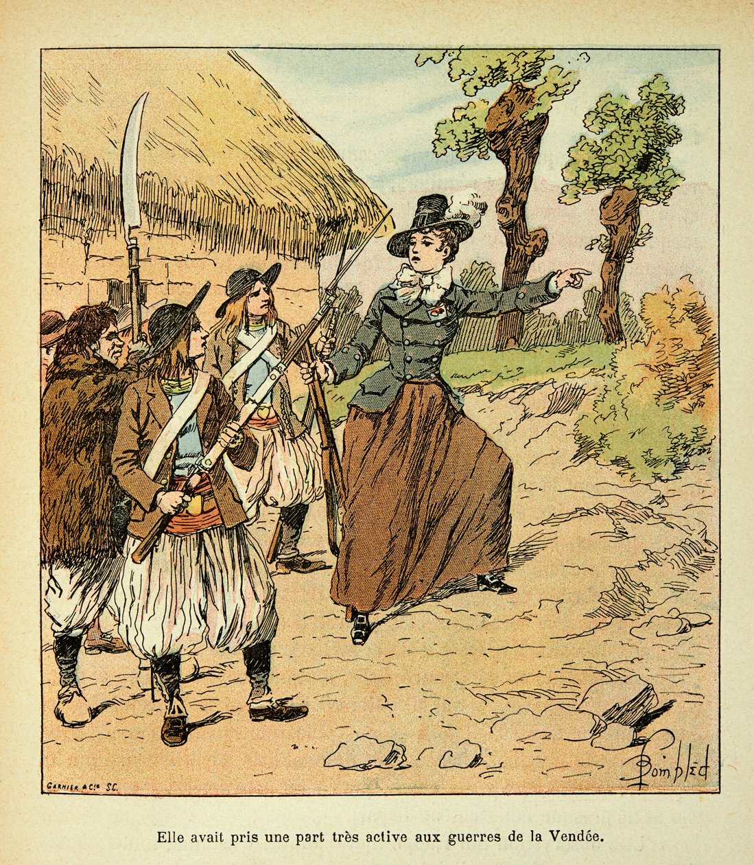 Illustration af Bombled Louis (1862-1927) fra bogen "The Memorial of Saint Helene" af grev Emmanuel de Las Cases (1766-1842): War of Vendee, privat samling af Louis Charles Bombled