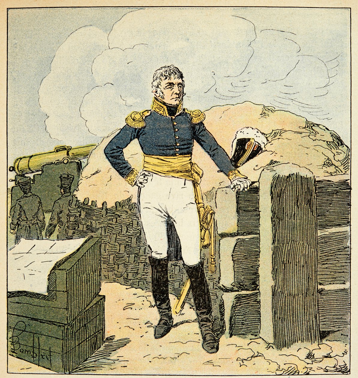 Illustration af den bombede Louis (1862-1927) fra bogen "The Memorial of Saint Helene" af grev Emmanuel de Las Cases (1766-1842): Portræt af marechal Francois Joseph Lefebvre (1755-1820), hertug af Dantzig, privat samling af Louis Charles Bombled