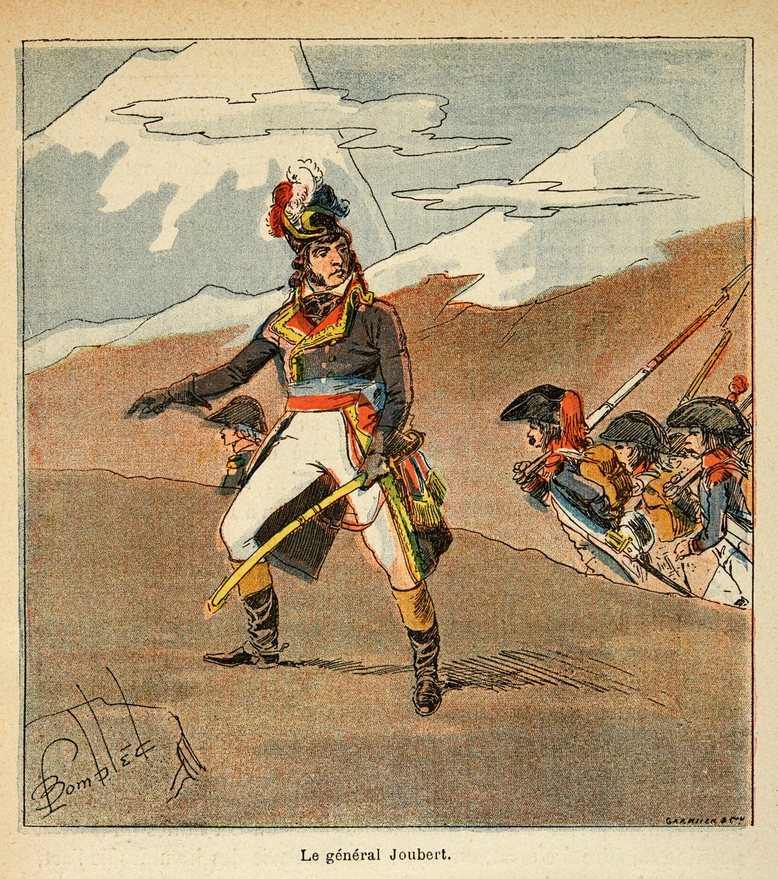Illustration af den bombede Louis (1862-1927) fra bogen "The Memorial of Saint Helene" af grev Emmanuel de Las Cases (1766-1842): Portræt af general Joubert (1769 - 1799), privat samling af Louis Charles Bombled