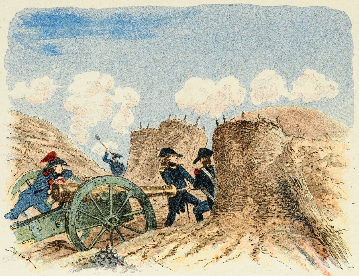 Illustration hentet fra bogen "Les heros du Siecle", anekdotiske oplæsninger af Dick de Lonlay og illustreret af Louis Bombled (1862-1927) af Louis Charles Bombled