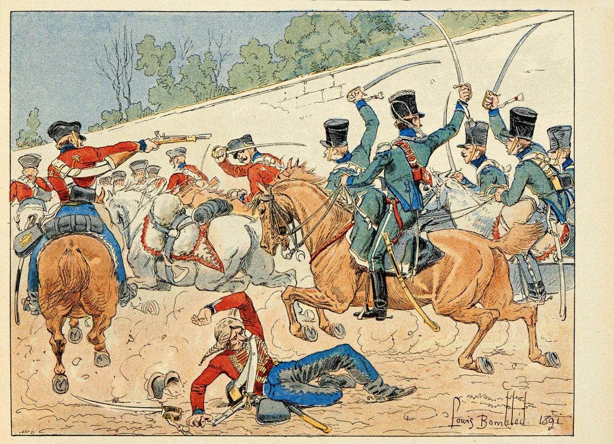 Illustration taget fra bogen "Les heros du Siecle", anekdotiske reciter af Dick de Lonlay og illustreret af Louis Bombled (1862-1927) af Louis Charles Bombled