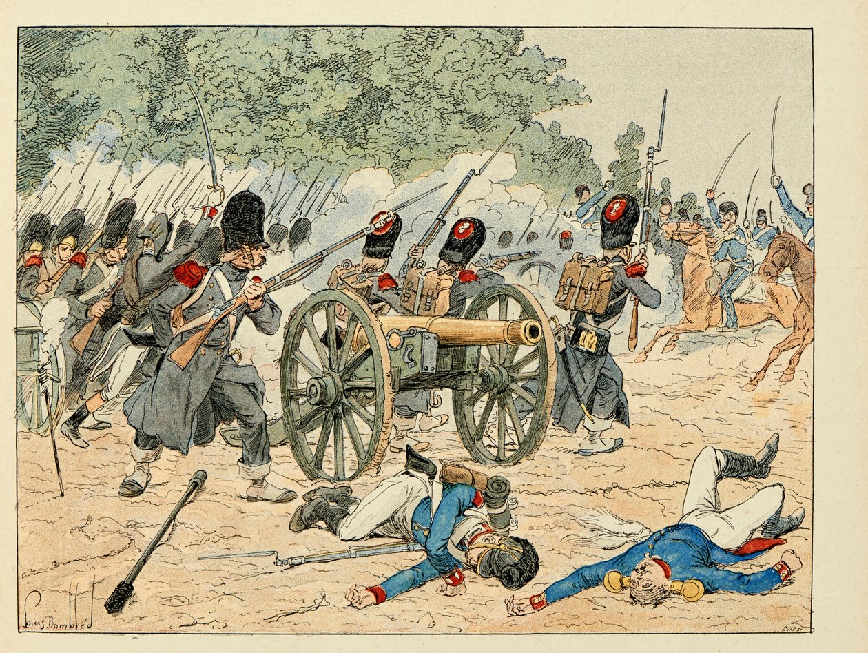 Illustration taget fra bogen "The Heros of the Siecle", anekdotiske reciter af Dick de Lonlay og illustreret af Louis Bombled (1862-1927) af Louis Charles Bombled