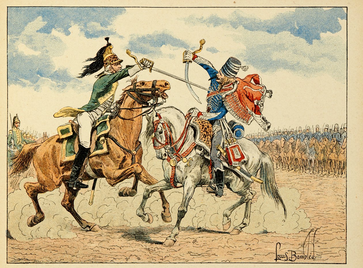 Illustration hentet fra bogen "The Heros of the Siecle"", anekdotiske oplæsninger af Dick de Lonlay og illustreret af Louis Bombled (1862-1927) af Louis Charles Bombled