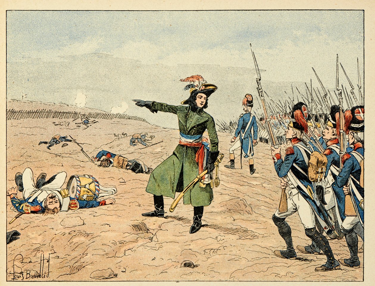 Illustration fra bogen "The Heros of the Siecle", anekdotiske fortællinger af Dick de Lonlay og illustreret af Louis Bombled (1862-1927) af Louis Charles Bombled