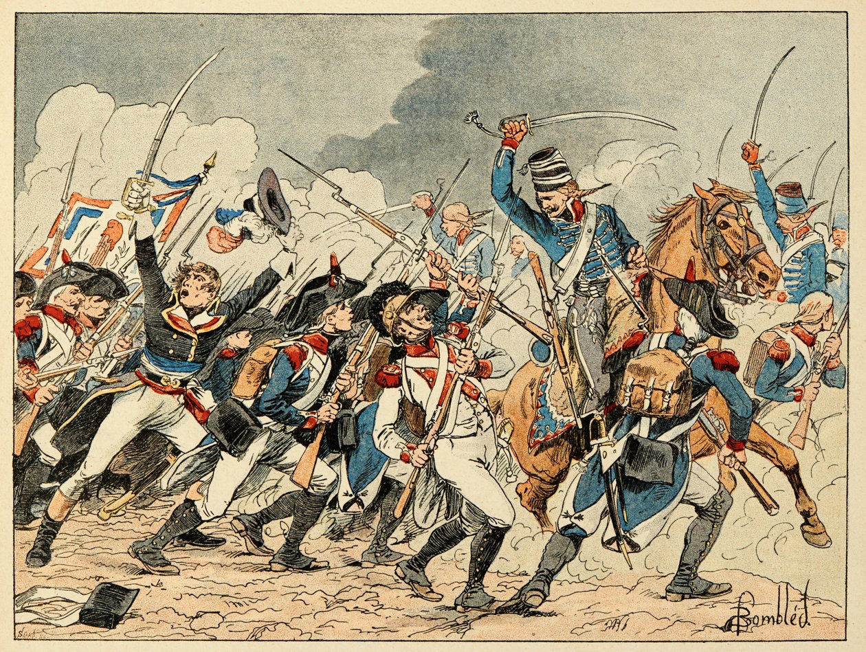 Illustration hentet fra bogen "The Heros of the Siecle"", anekdotiske oplæsninger af Dick de Lonlay og illustreret af Louis Bombled (1862-1927) af Louis Charles Bombled