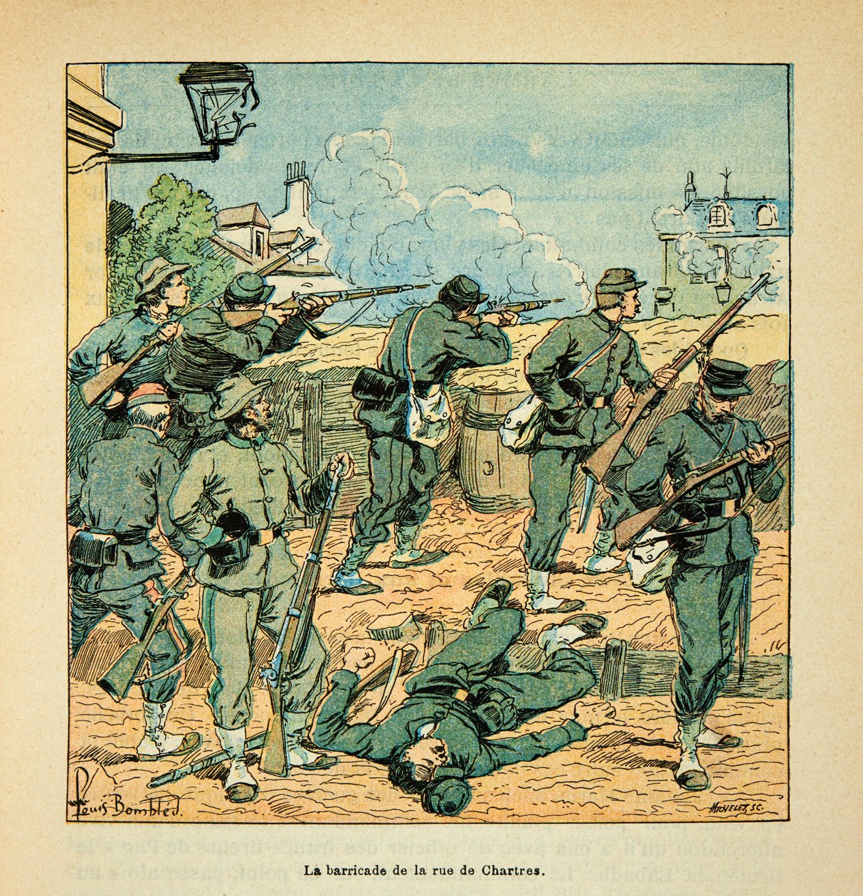 The Army of the Loire af Eugene Sergent, sagde Grenest, illustreret af Louis Bombled (1862-1927) (fransk-tyske krig; kampagne 1870 -1871): Privat samling af Louis Charles Bombled