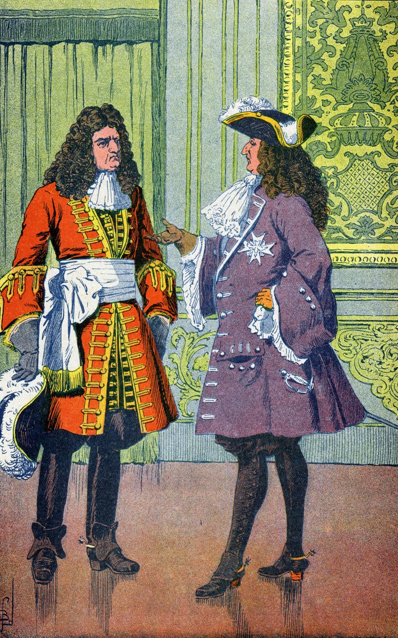 Ludvig XIV og Marechal de Villars af Louis Charles Bombled
