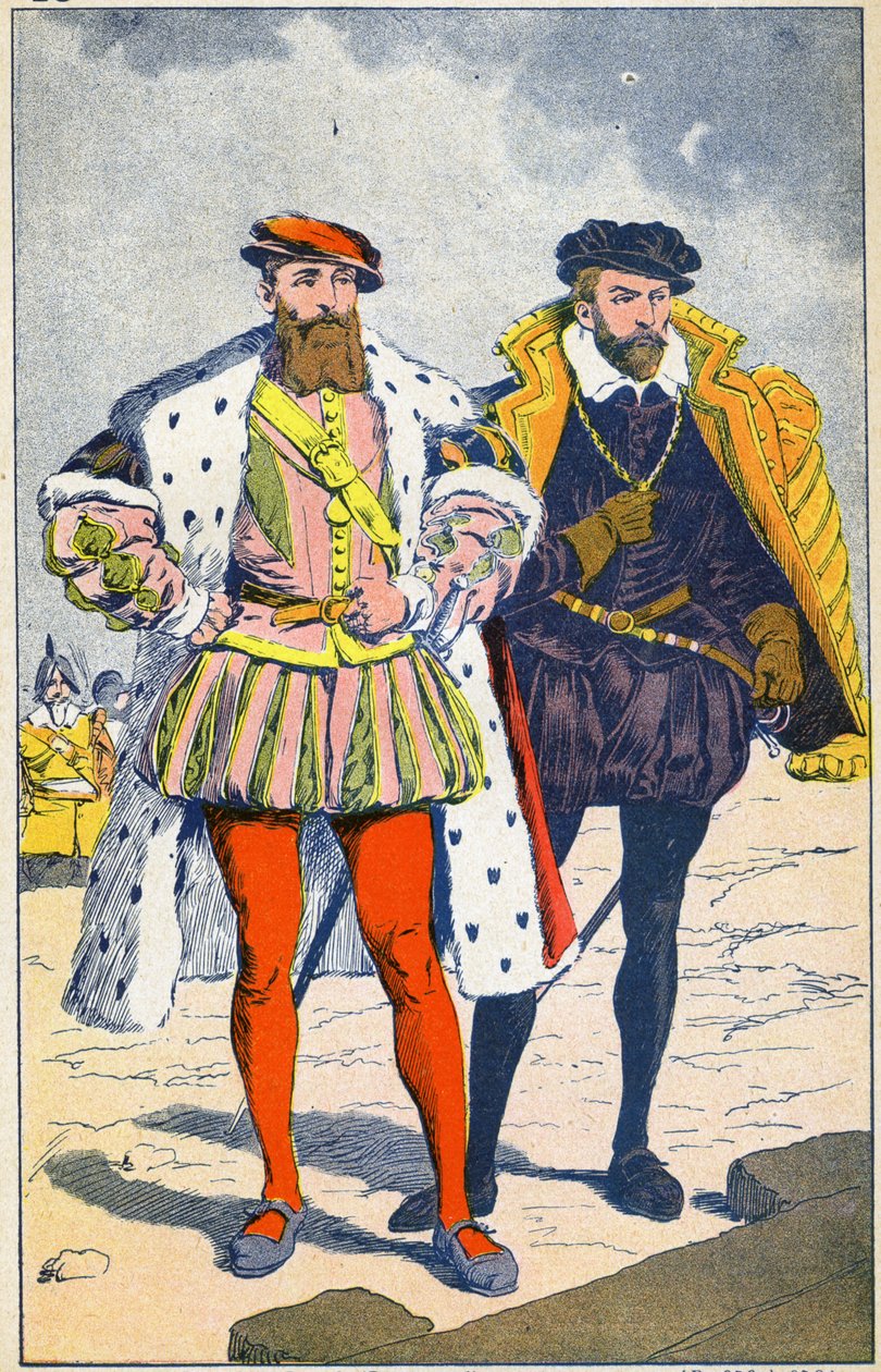 Hertugen af Guise og admiralen af Coligny af Louis Charles Bombled