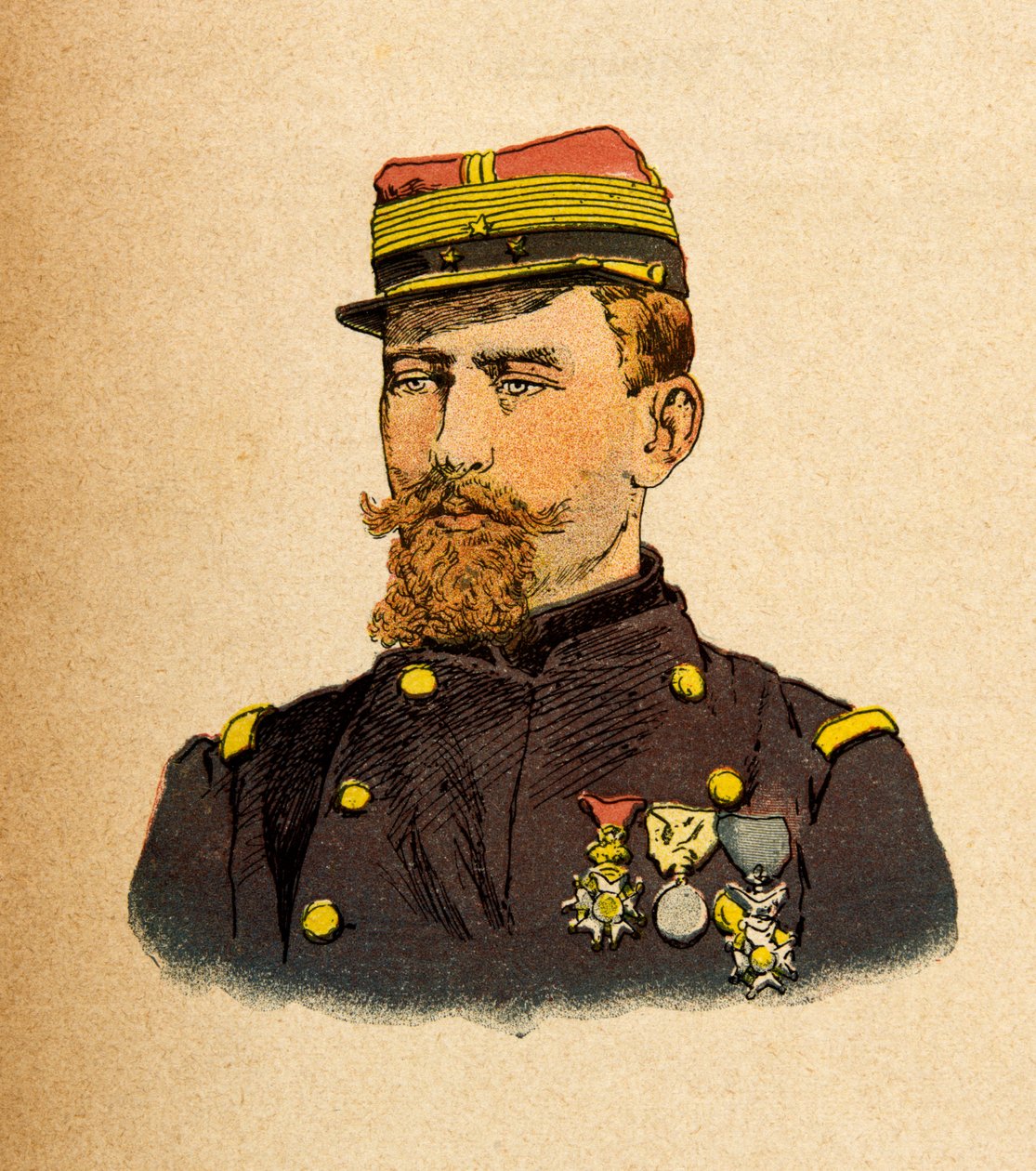 The Eastern Armee of Eugene Sergeant, kendt som Grenest, illustreret af Louis Bombled (1862-1927) (den fransk-tyske krig; kampagne 1870-1871): Portræt af general Cremer (1840-1876), privat samling af Louis Charles Bombled