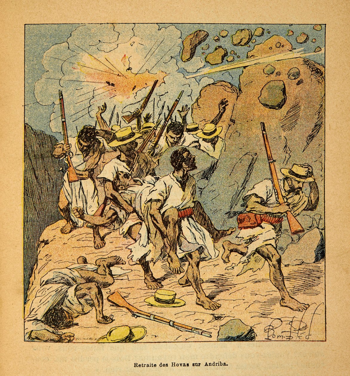 The War in Madagascar-Anekdotisk historie om de franske ekspeditioner 1885-1895 af Henri Galli dit Galllichet (1854-1922), illustreret af Louis Bombled (1862-1927): Privat samling af Louis Charles Bombled