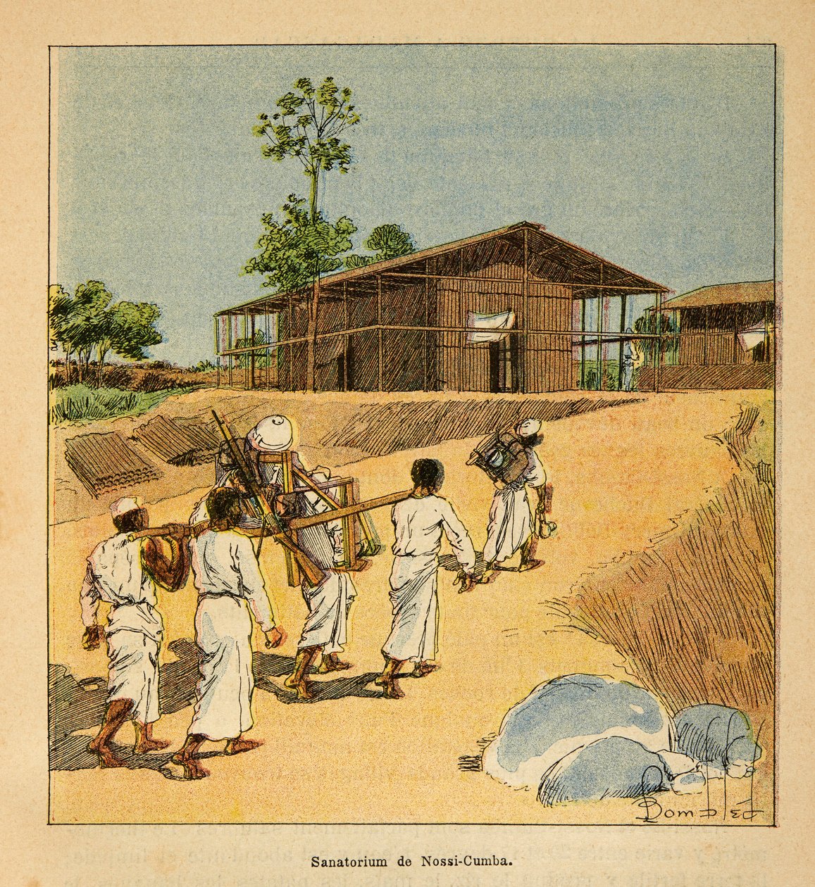 The War in Madagascar-Anekdotisk historie om de franske ekspeditioner i 1885-1895 af Henri Galli dit Galllichet (1854-1922), illustreret af Louis Bombled (1862-1927): Et sanatorium i Nossi-Cumba i det 19. århundrede, delsamling af Louis Charles Bombled