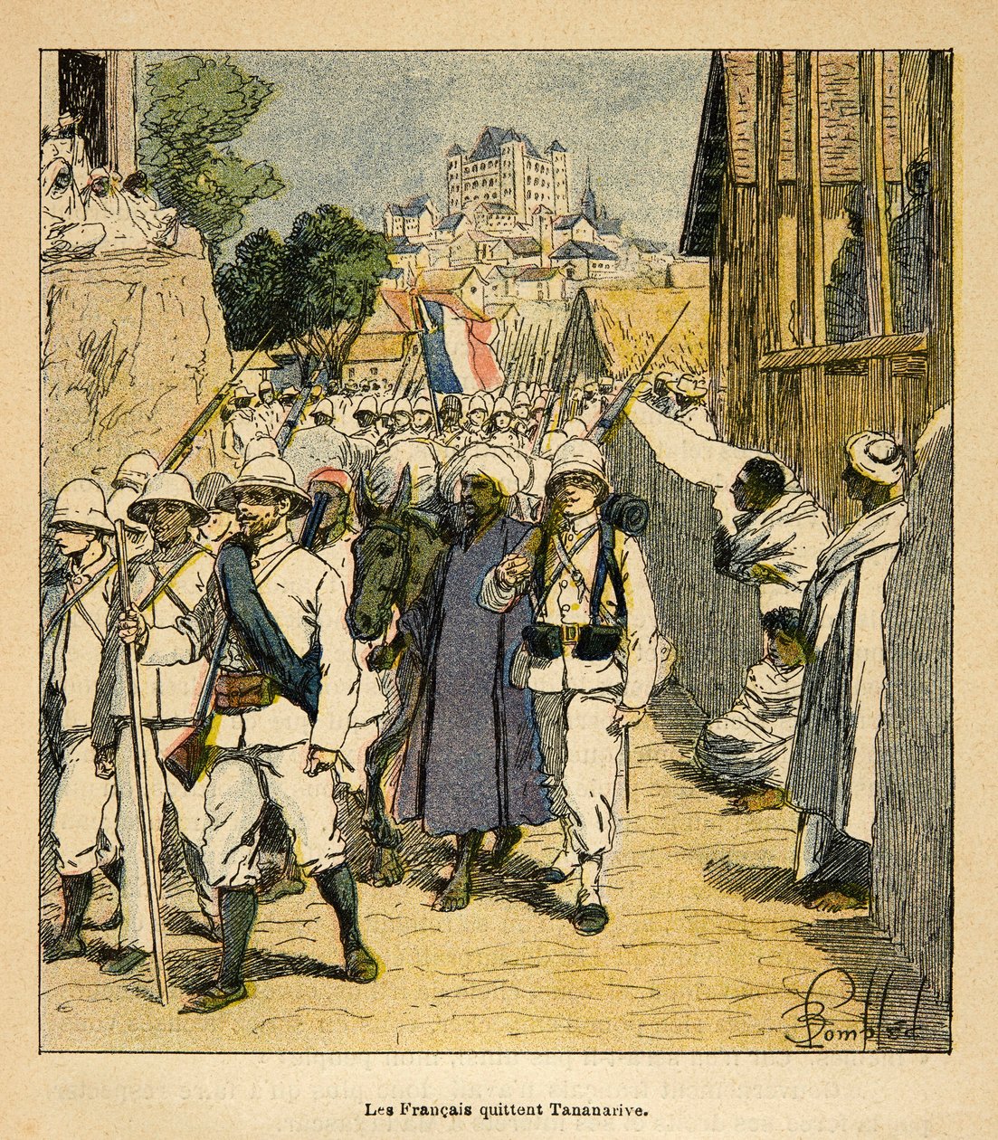 The War in Madagascar-Anekdotisk historie om de franske ekspeditioner 1885-1895 af Henri Galli dit Galllichet (1854-1922), illustreret af Louis Bombled (1862-1927): Privat samling af Louis Charles Bombled