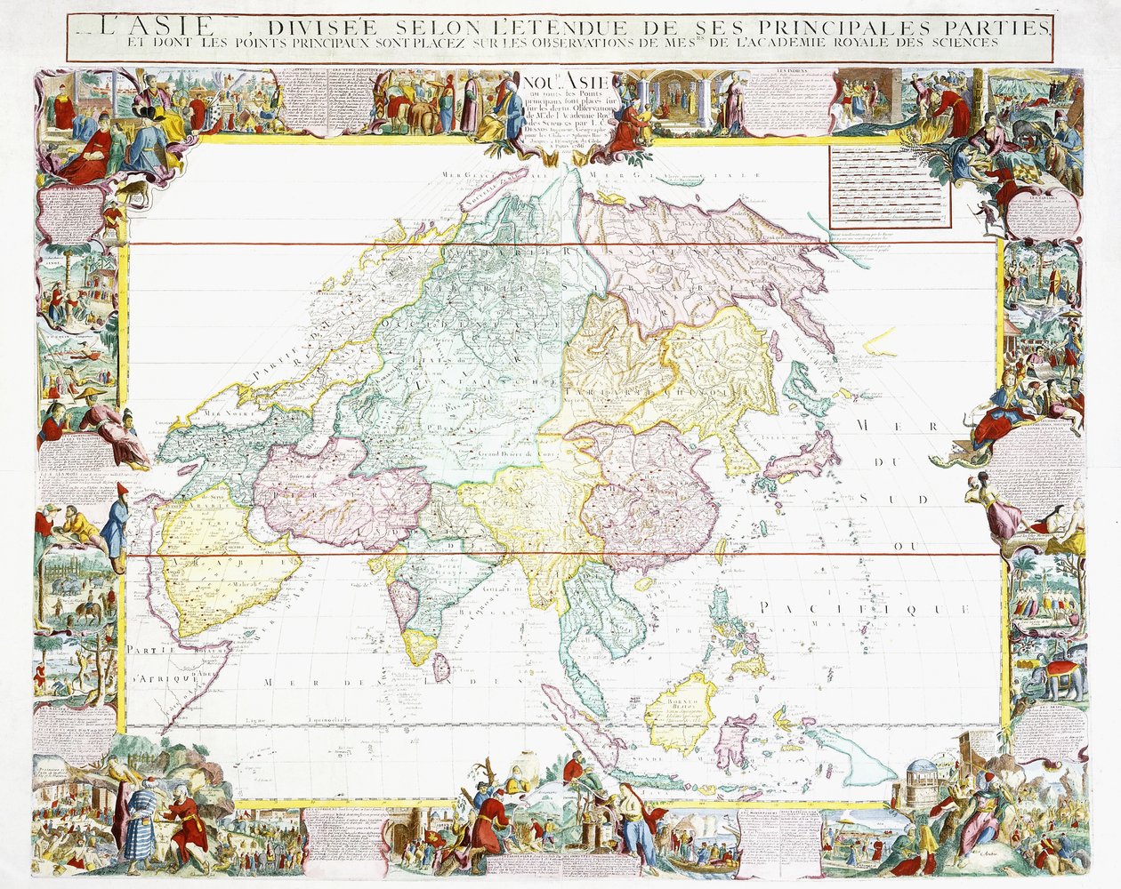 Kort over Asien, 1786 af Louis Charles Desnos