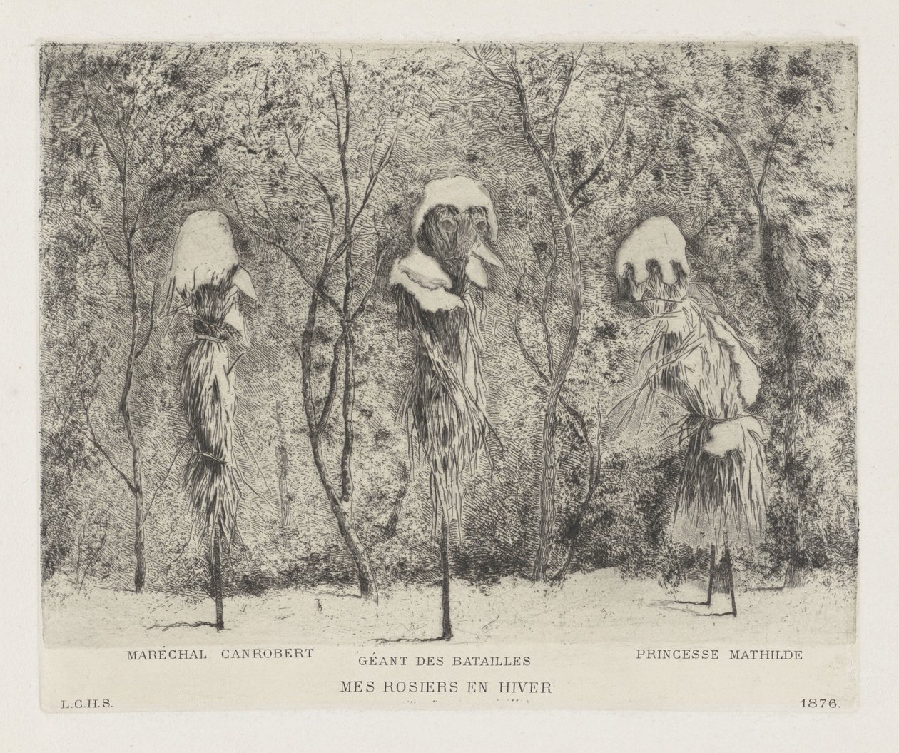 Fantasykomposition om den fransk-preussiske krig Knivroser og hiver (titel på objekt) af Louis Charles Hora Siccama