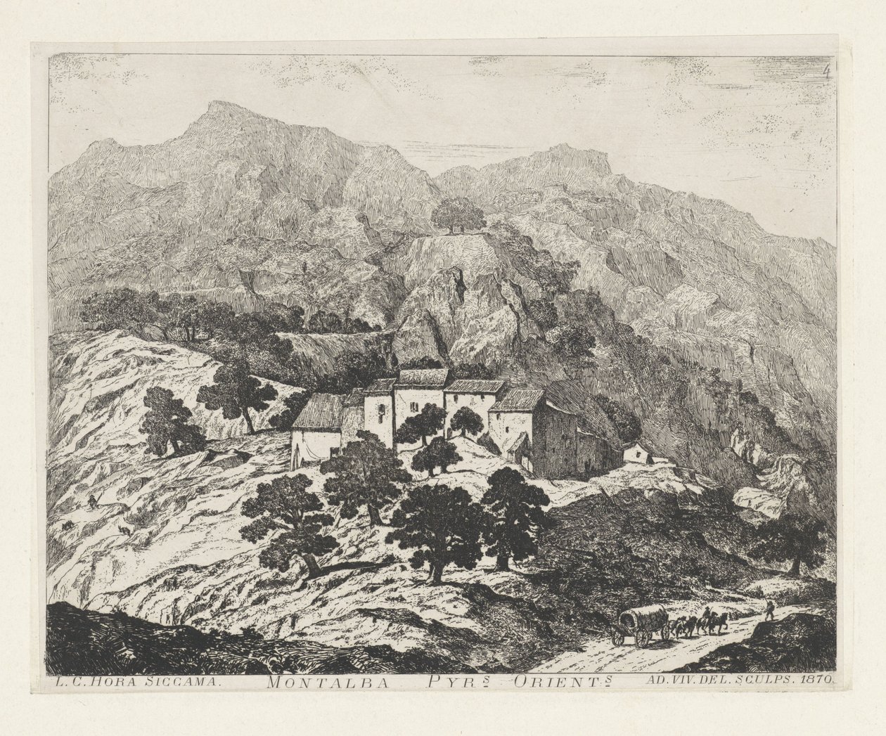 Montalba-le-Château (Frankrijk) Montalba Pyr[eneas]s. orient[ale]s (titel på objekt) af Louis Charles Hora Siccama