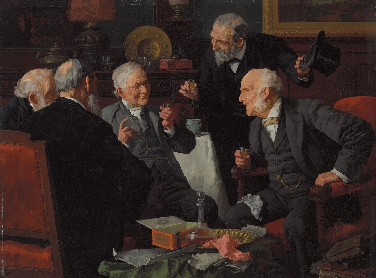 A Toast (olie på lærred) af Louis Charles Moeller