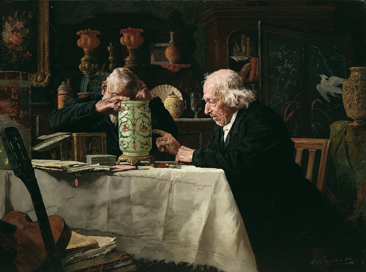 The Connoisseurs (olie på lærred) af Louis Charles Moeller