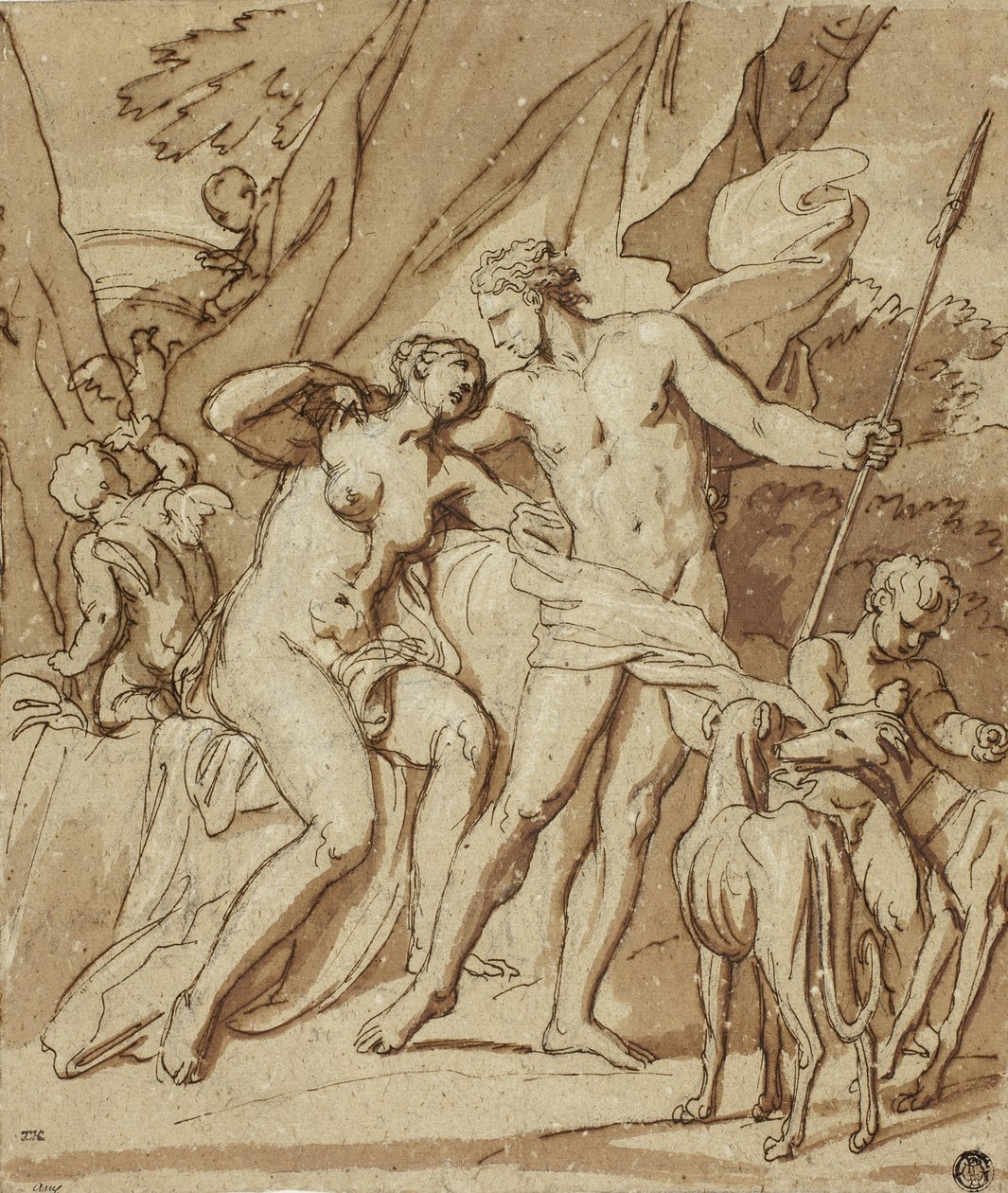 Venus og Adonis af Louis Cheron