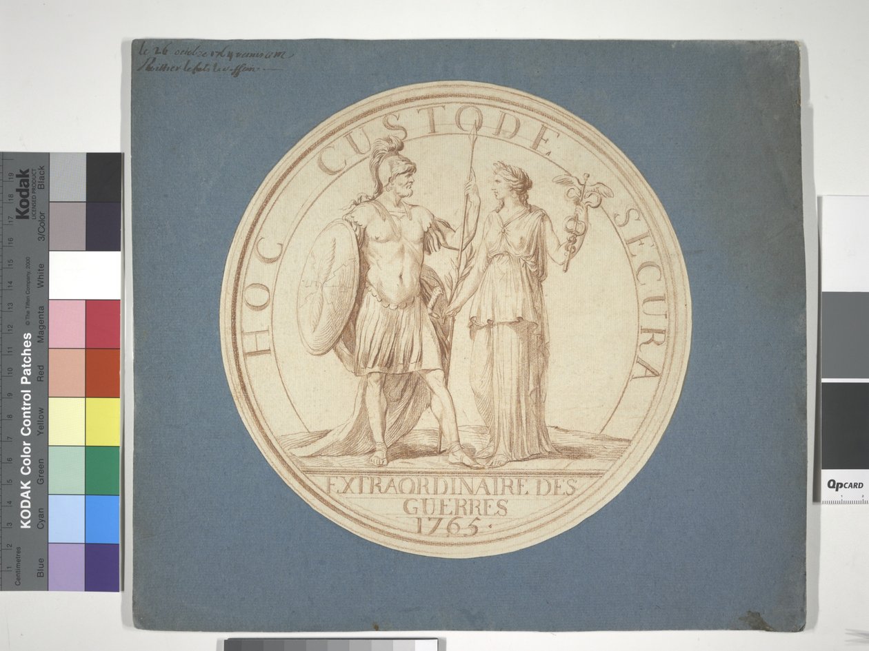 Medaljedesign, Krig og Fred: HOC CUSTODE SECURA af Louis Claude (attr. to) Vassé