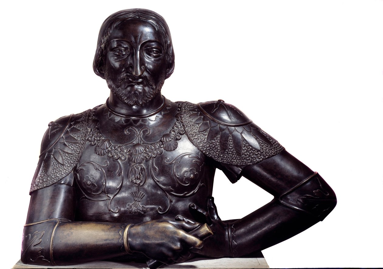 Buste af kongen af Frankrig Francois I i bronze. Skulptur af Louis Claude Antoine Vasse (1716-1772) 1756 Paris. Louvre-museet af Louis Claude Vassé