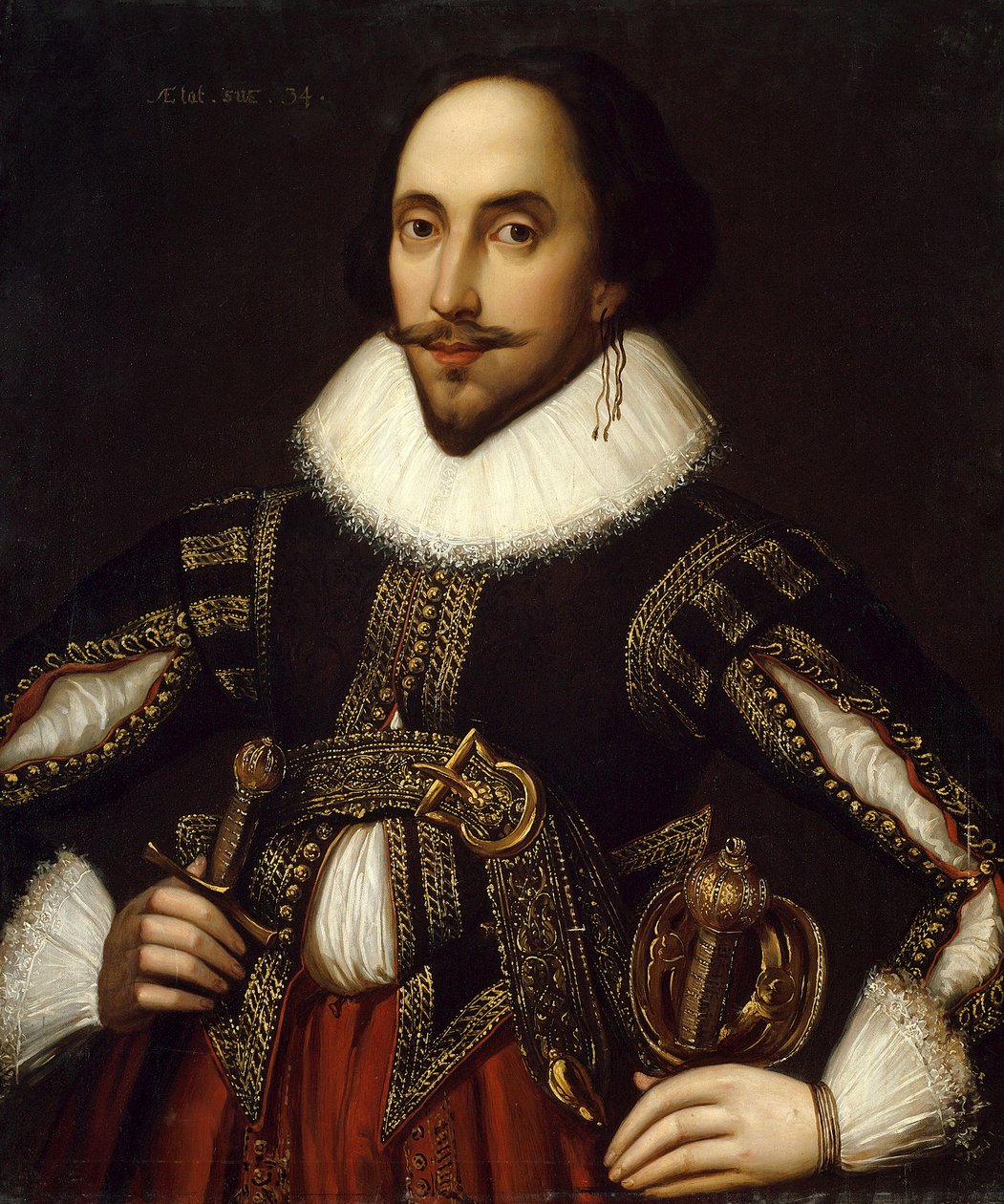 Portrait of British playwright William Shakespearedani af Louis Coblitz