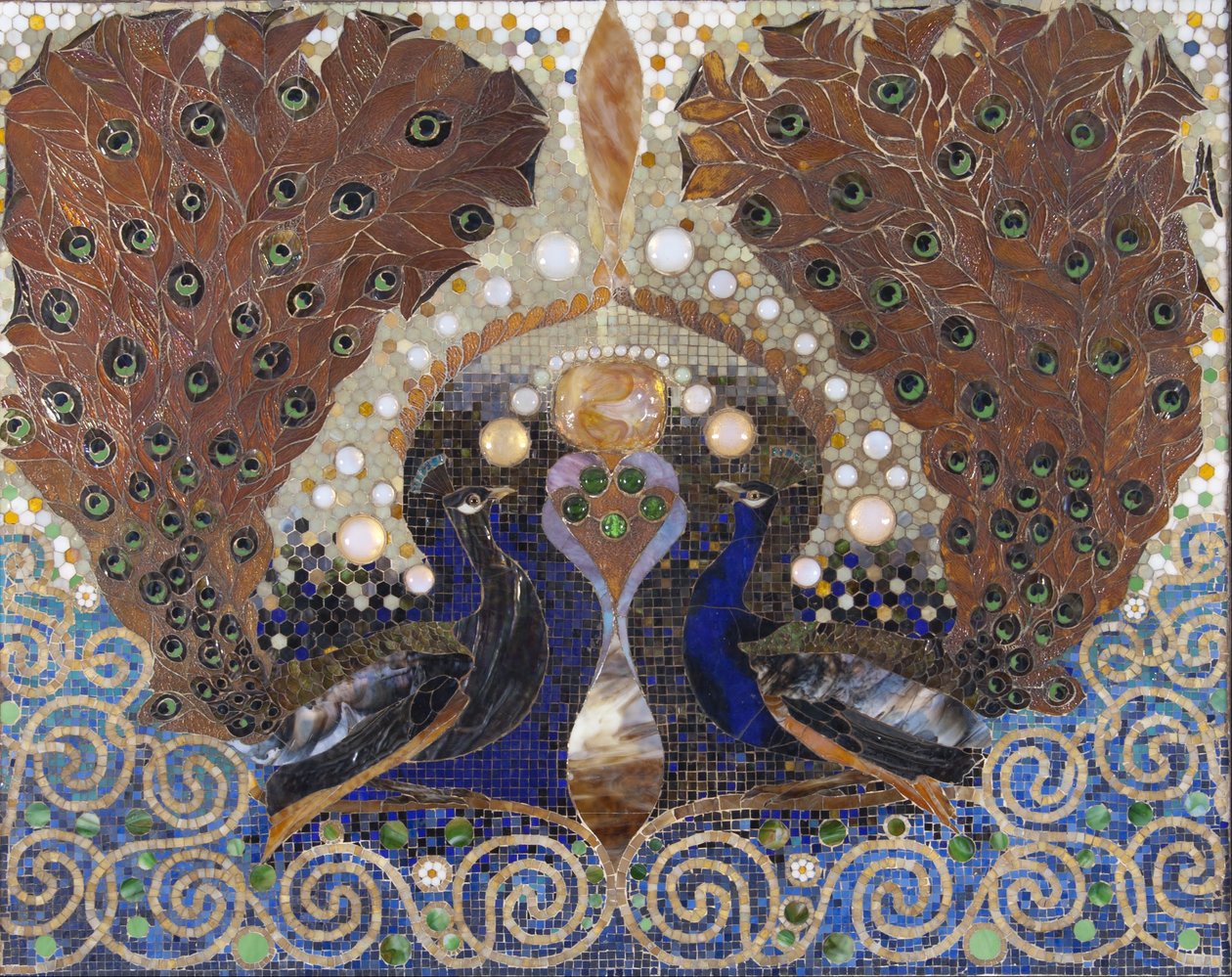 Påfuglemosaik fra entréhallen i Henry O. Havemeyers hus, New York af Louis Comfort Tiffany