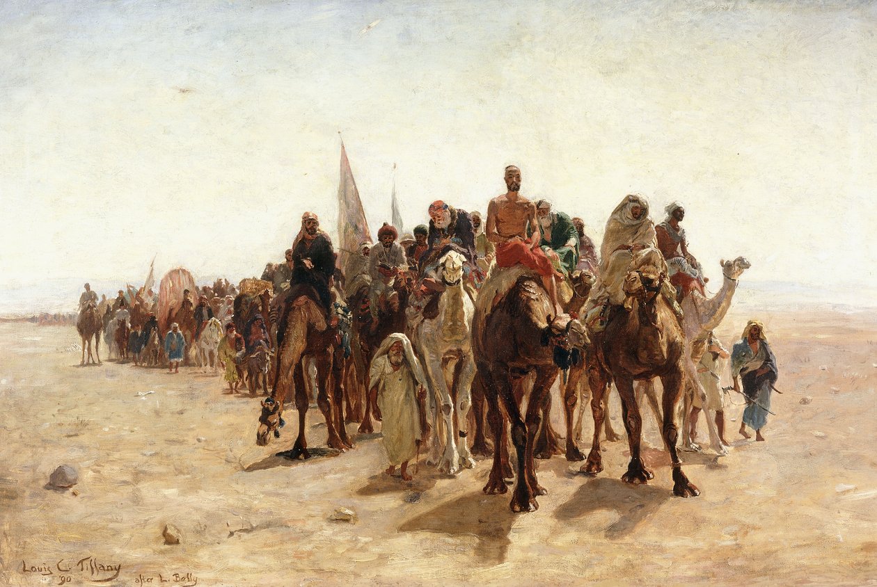 Pilgrimme på vej til Mekka; Pilgrimme på vej til Mekka, 1890 af Louis Comfort Tiffany