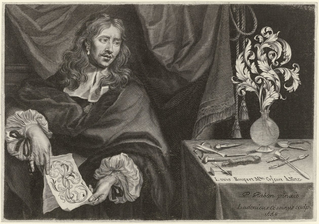 Titeltryk med portrættet af Louis Roupert Ornamenter til guldsmede (serietitel) af Louis Cossin