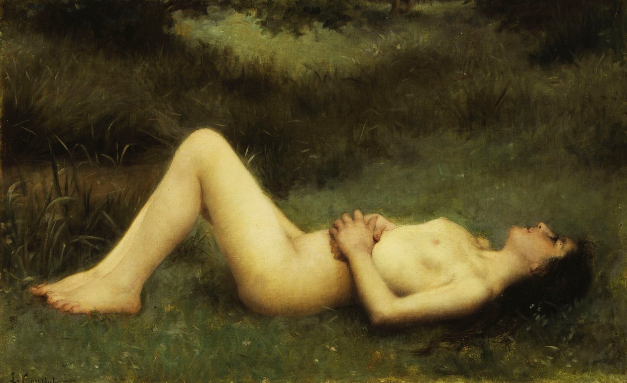 Liggende nøgen, af Louis Courtat