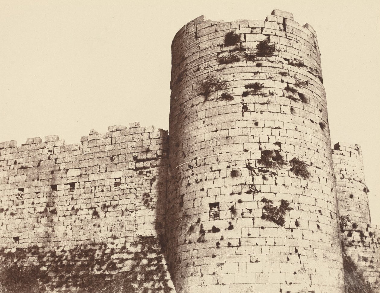 Kalaat-El-Hosn, Anden Udstilling, Eksteriør, Hjørnetårn, sydvest,1859 (foto) af Louis de Clercq