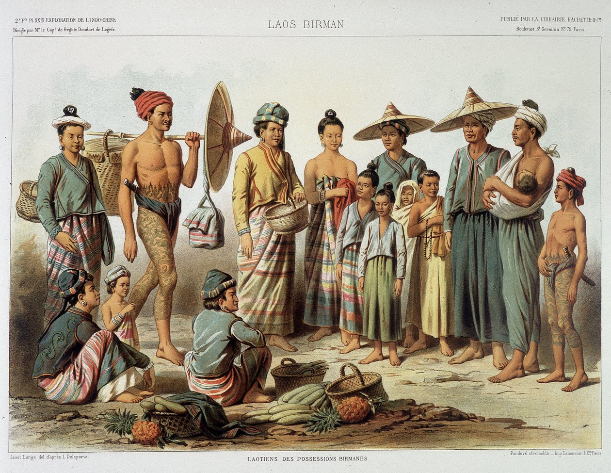 Laotiske befolkninger omkring 1870 i "" Journey d