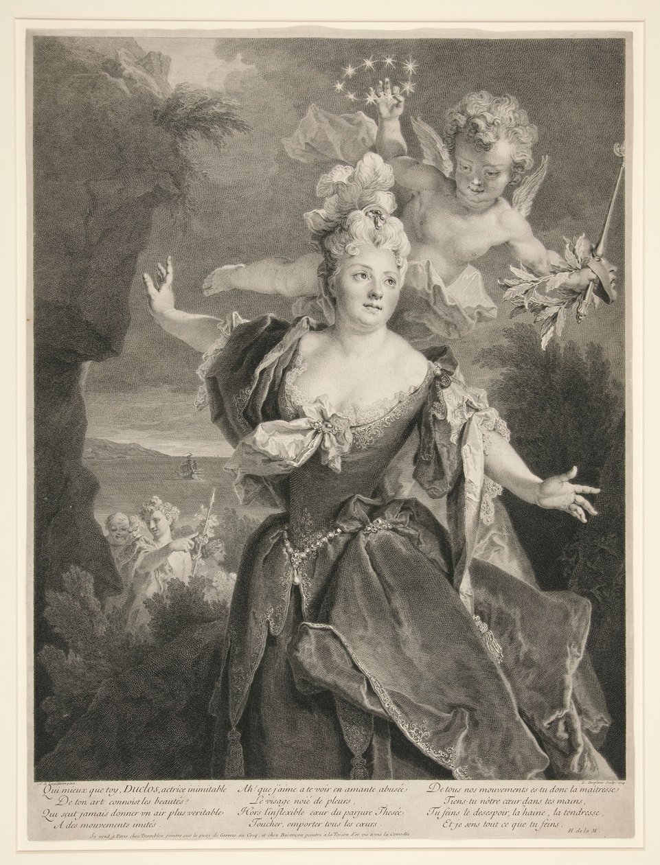 Portræt af Marie Anne de Chateauneuf (kaldet Duclos) af Louis Desplaces
