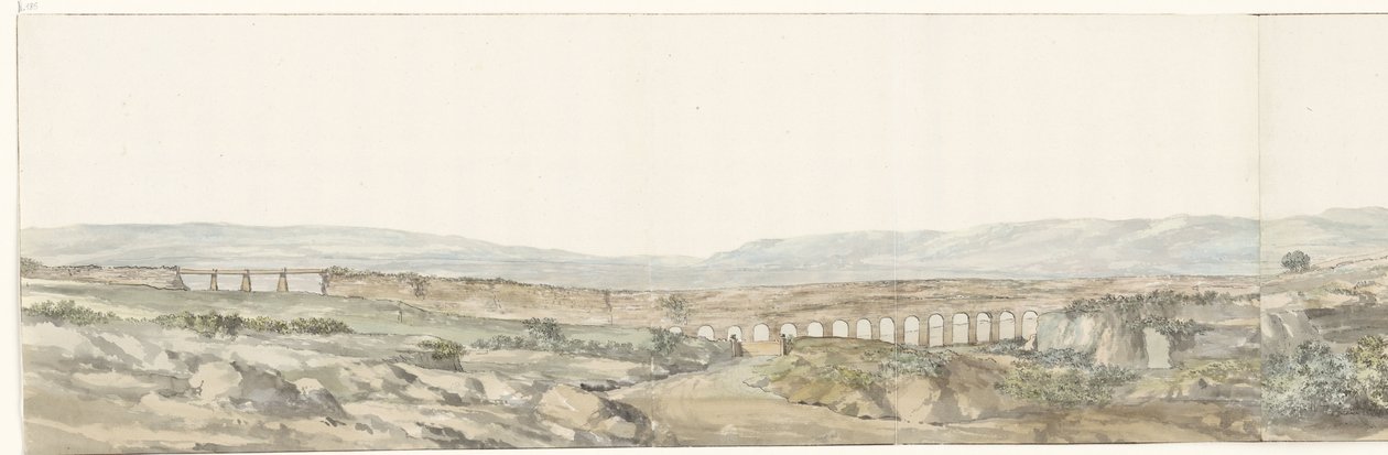 Del af Latomies huler nær Syracuse, der plejede at være et fængsel Partie des Latomies de Syracuse servant anciennement de prison (titel på objektet) Voyage en Italy, og Sicile et à Malte - 1778 (serietitel) af Louis Ducros
