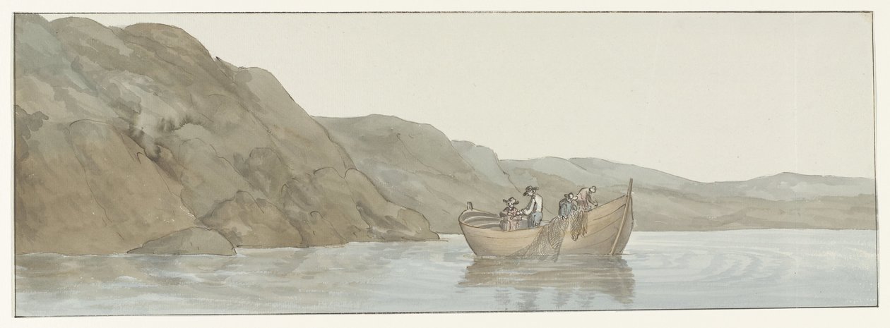 Udsigt over Kaap Paceco i Calabria tæt på Scilla-staden Udsigt over Cape Paceco i Calabrien nær Scilla (titel på objekt) Rejser i Italien, Sicilien og Malta - 1778 (serietitel) af Louis Ducros