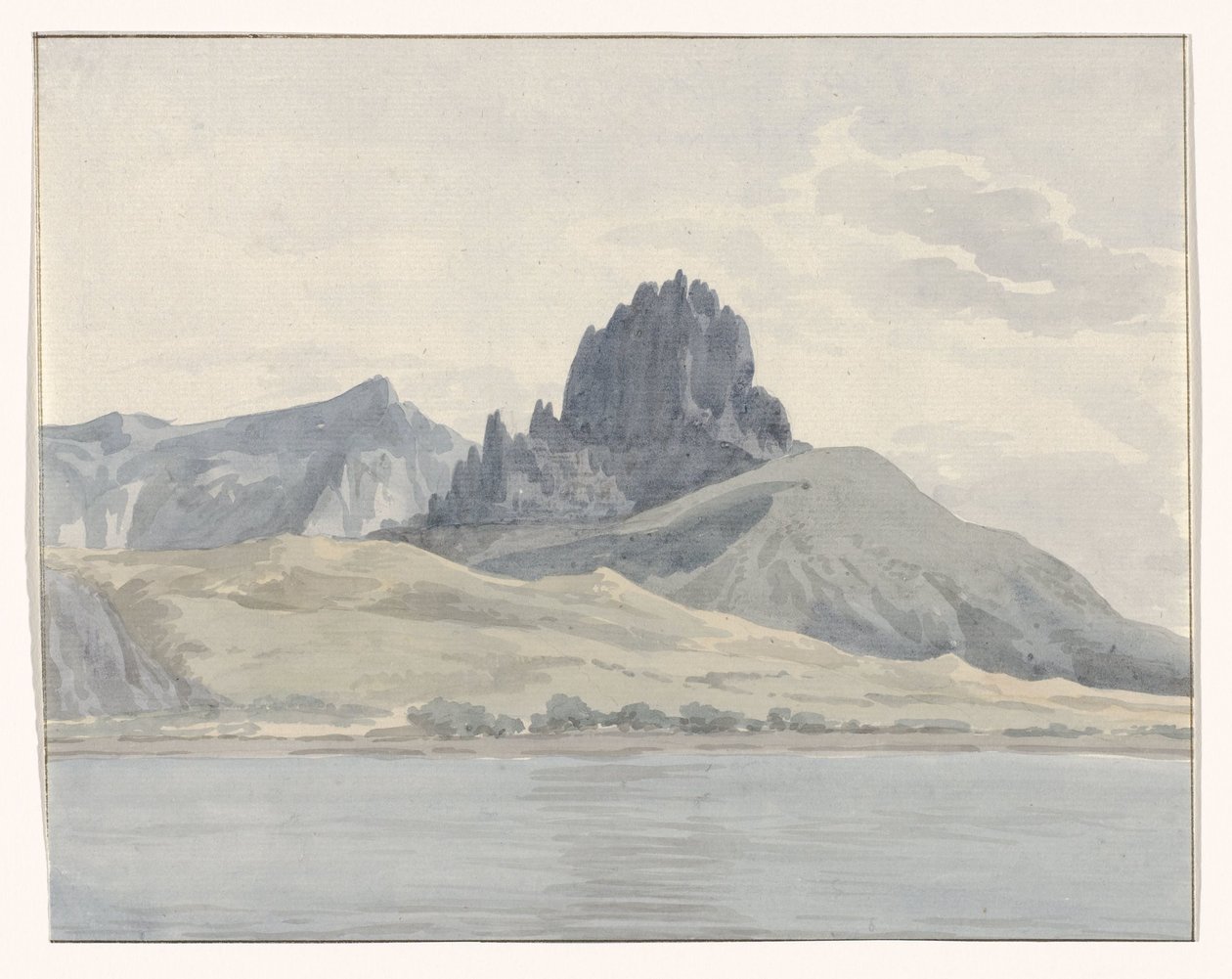 Udsigt over Pentidatilo-kysten på den anden side af Kap Spartivento Vue de la cote de Pentidatilo au delà du Cap de Spartivento (titel på objektet) Voyage en Italy, og Sicile et à Malte - 1778 (serietitel) af Louis Ducros