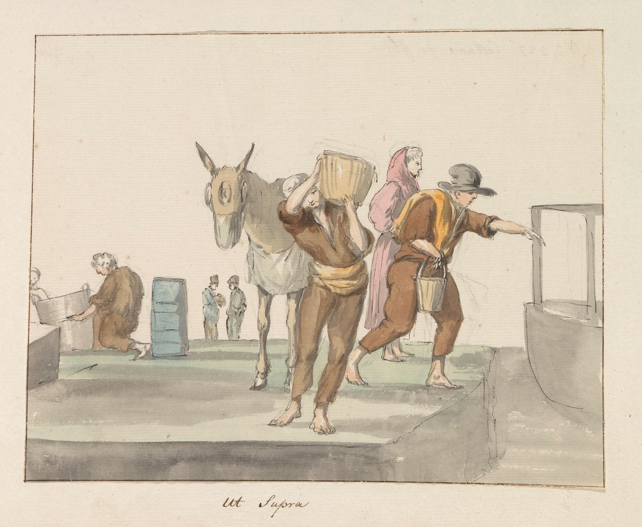 Traditionelle kostumer af øen Gozo Costume de Ghozo (titel på objekt) Voyage en Italy, og Sicile et à Malte - 1778 (serietitel) af Louis Ducros