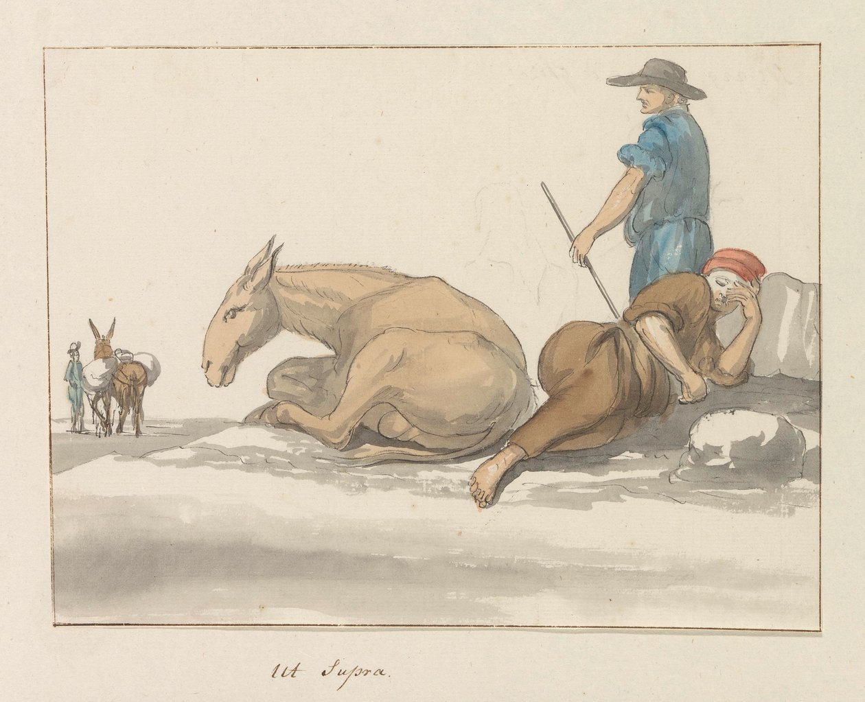 Traditionelle kostumer på øen Gozo Kostume de ghozo (titel på objekt) Voyage og Italien og Sicile et à Malt - 1778 (serietitel) af Louis Ducros