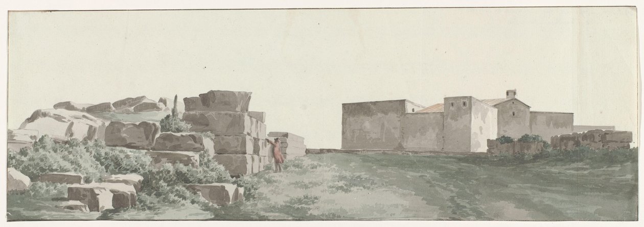 Profil van de indenmuren og udenmuren fra den gamle by Manduria Profil af de indvendige og udvendige vægge i det gamle Manduria (titel på objektet) Rejser i Italien, Sicilien og Malta - 1778 (serietitel) af Louis Ducros