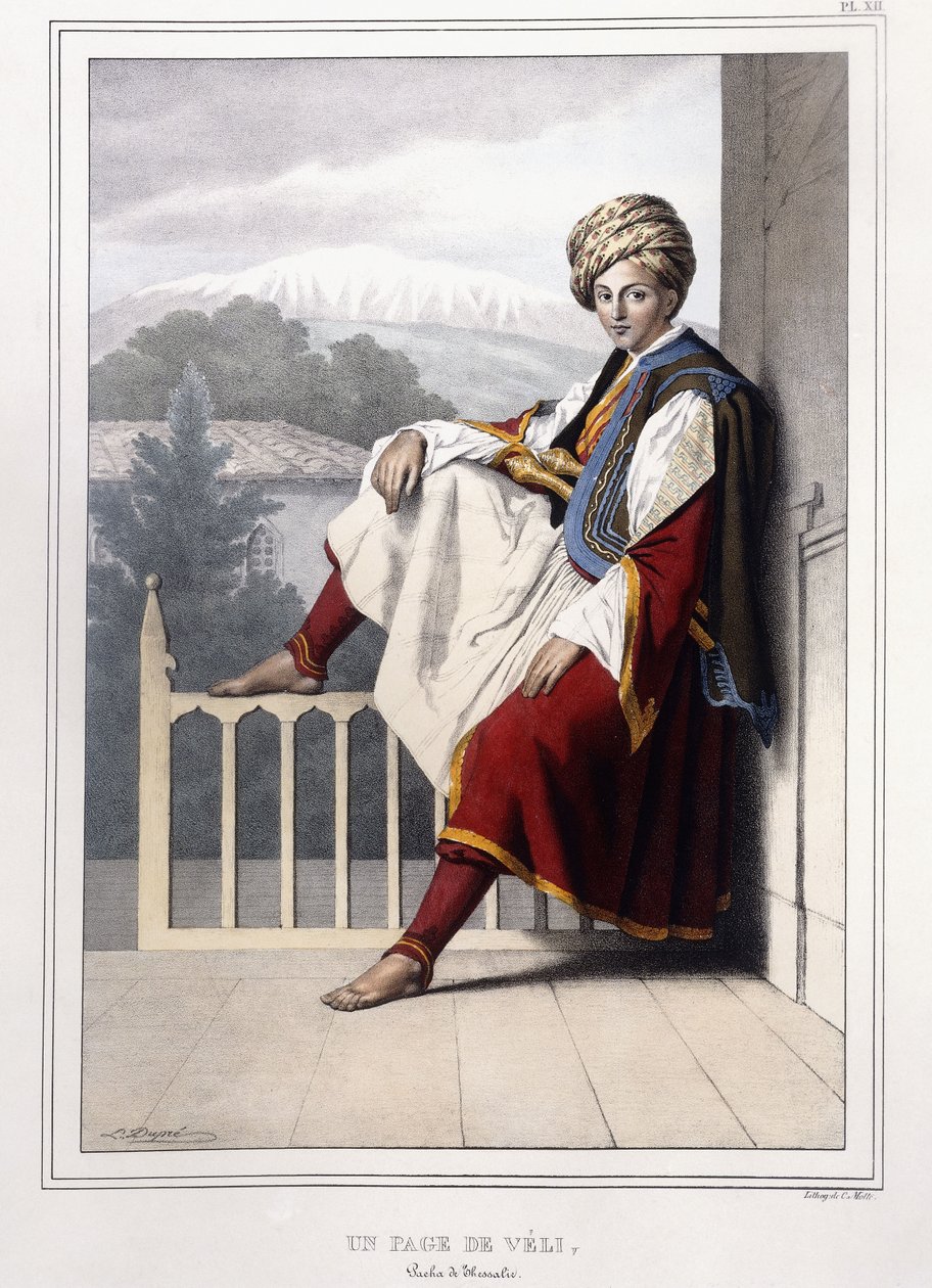 Portræt af græske og osmanniske udsigter og kostumer fra rejse til Athen og Konstantinopel, 1825 af Louis Dupré