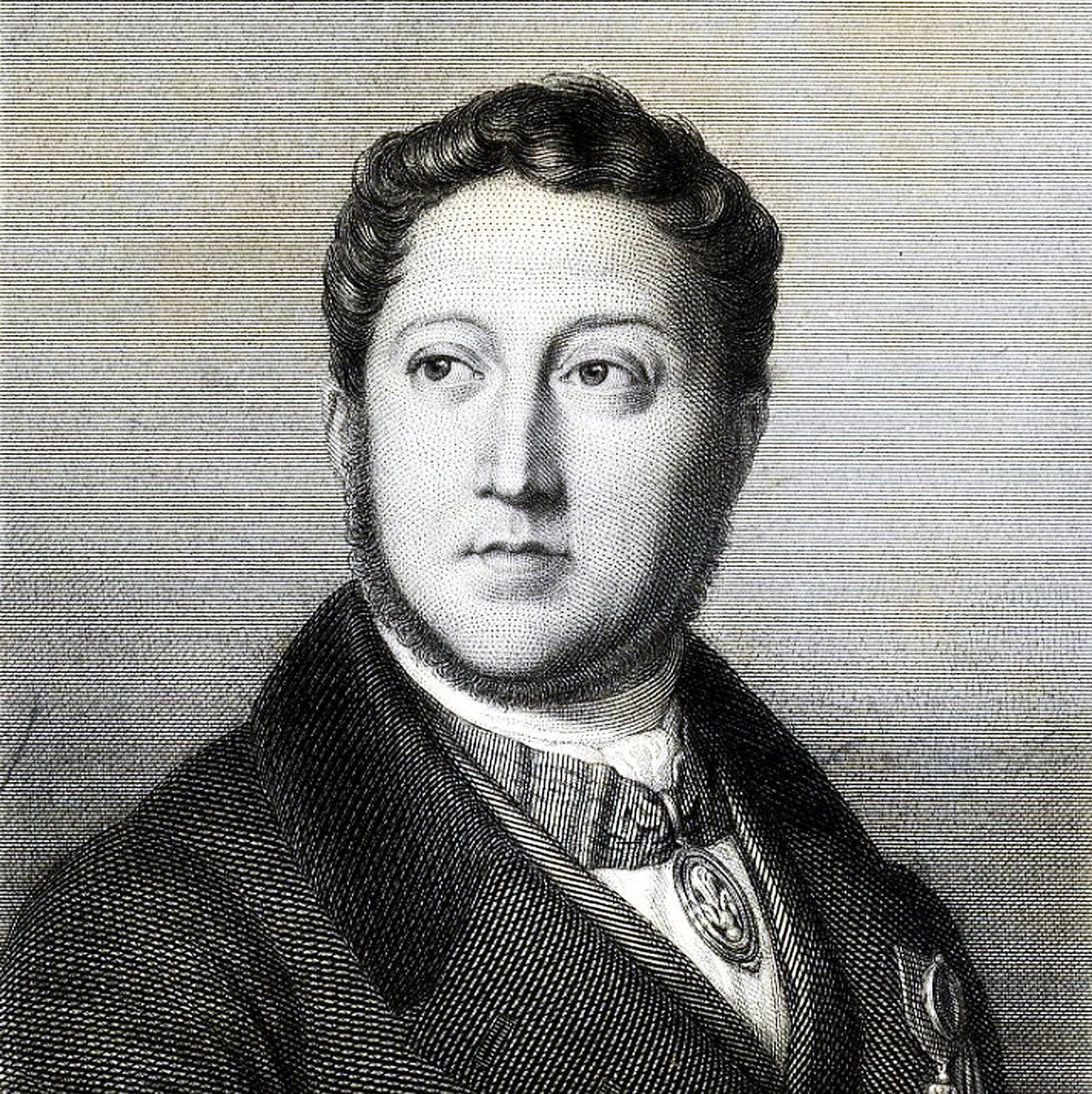 Portræt af komponisten Gioachino Antonio Rossini 1792-1868, 1836. af Louis Dupré