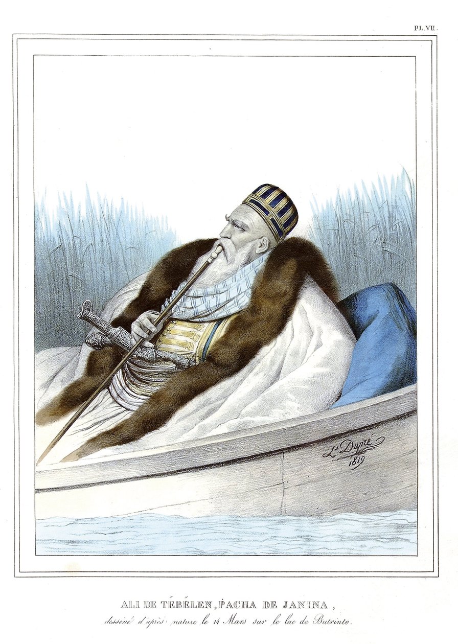 Ali af Tebelen (1741-1822), styret af Janina, ved Butrinto-søen af Louis Dupré