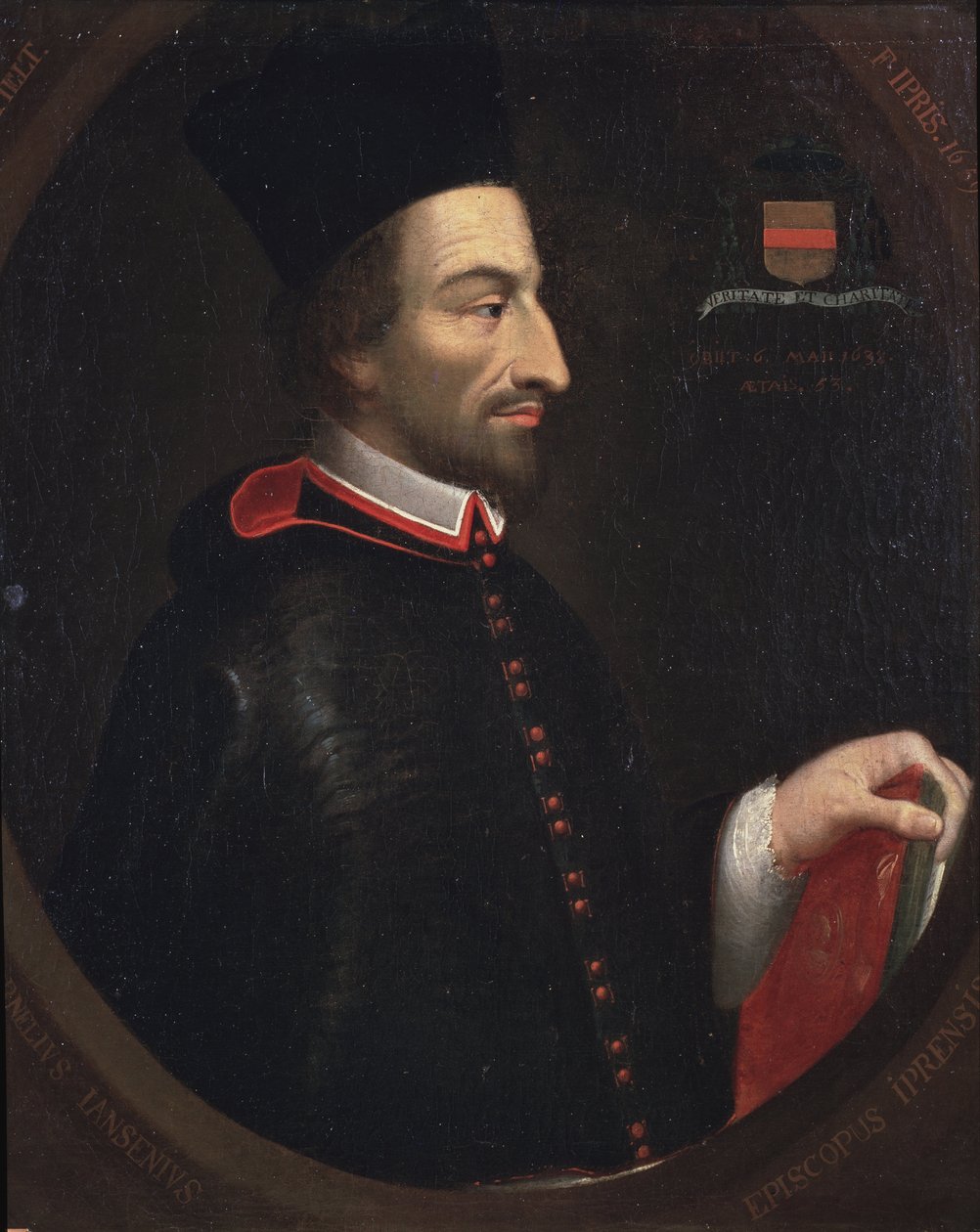Portræt af Cornelius Jansen, kaldet Jansenius, biskop af Ypres (olie på lærred af Louis Dutielt