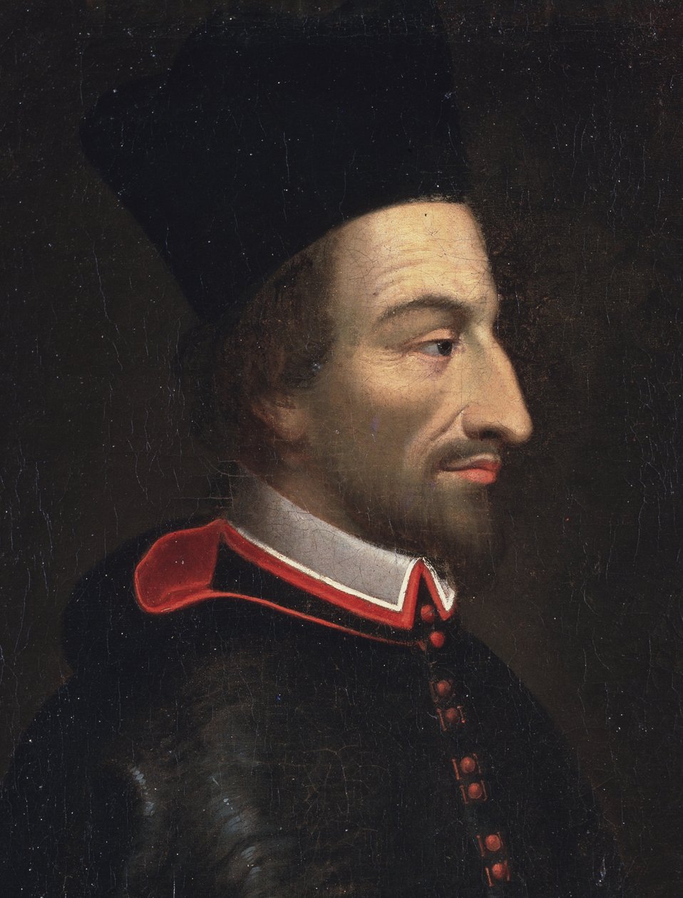Portræt af Cornelius Jansen, kaldet Jansenius, biskop af Ypres, detalje (olie på lærred af Louis Dutielt