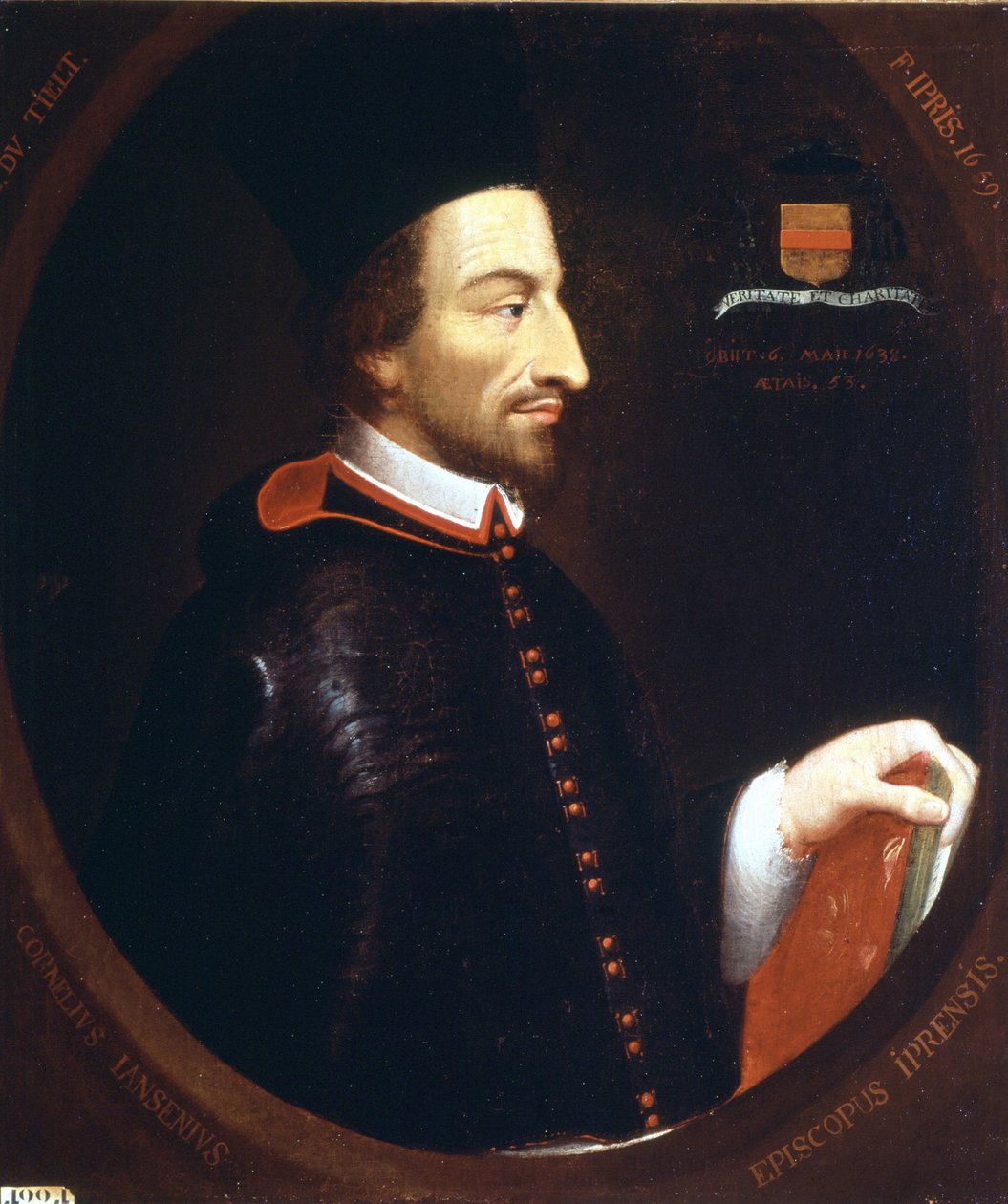 Portræt af Jansénius (1585 - 1638) af F. Ipris 1659. af Louis Dutielt