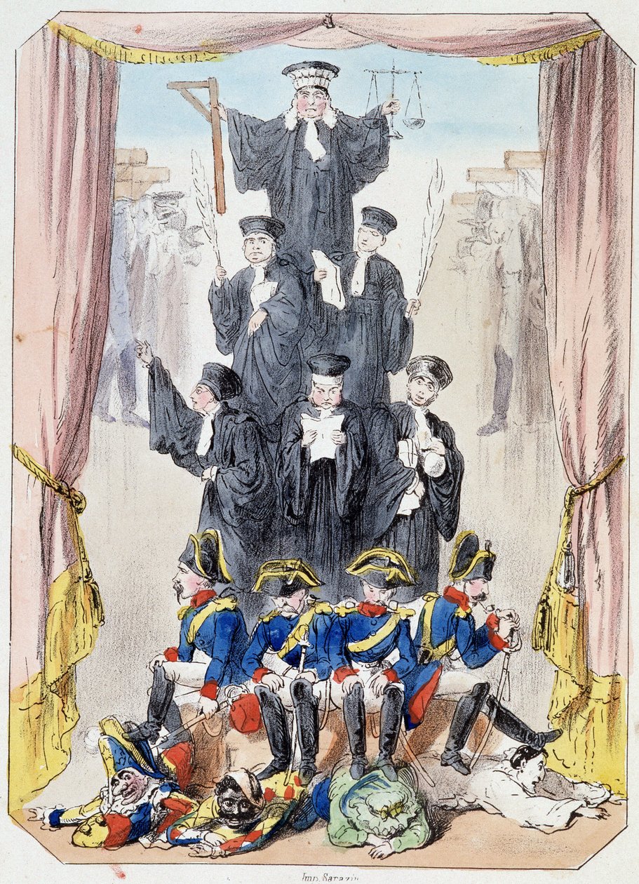 Litideurs trods dem - Litografi, uddrag fra Theatre des marionnettes du jardin des Tuileries, tekst og tegning af Louis Edmond Duranty (1833-1880), Paris af Louis Edmond Duranty