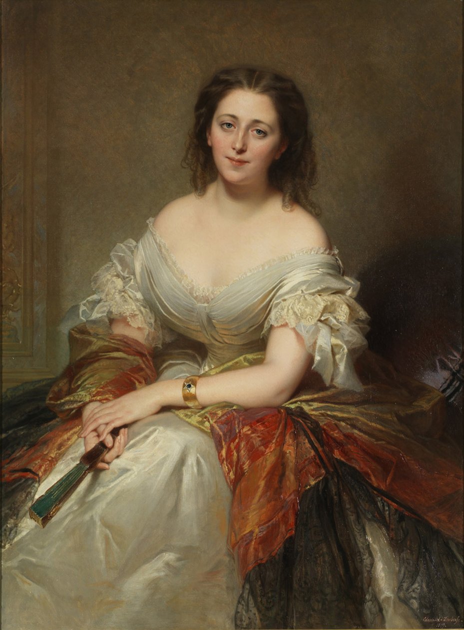 Portræt af Maria grevinde Walewska 1786-1817, 1859 af Louis Edouard Dubufe