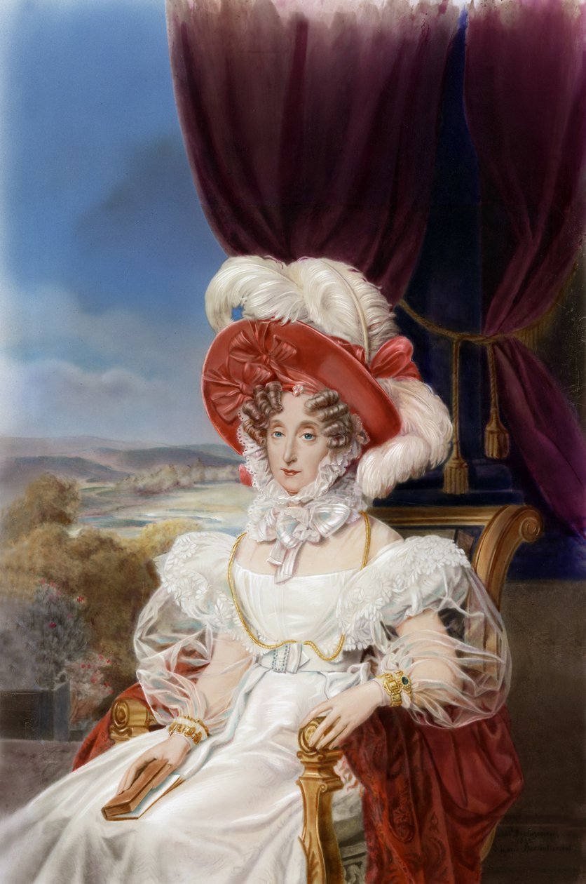 Portræt af dronningen Marie-Amelie, ca. 1839 (maleri) af Louis Edouard Rioult
